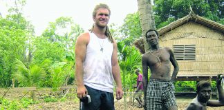 Matthew O'Sullivan at the new church project in the Solomon Islands.