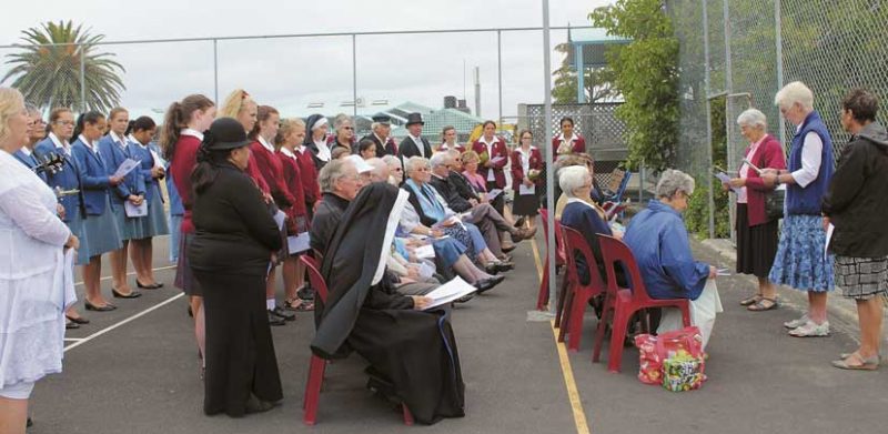 Sisters and friends  gather for a service to remember the start of the mission to New Zealand 150 years ago of the Sisters of Our Lady of the Missions.