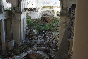 The ruins of Blessed Sacrament Cathedral, Christchurch.